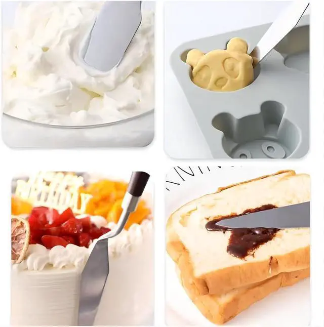 Alt view image 4 of 7 - Cake Cream Spatula 5 Pieces, Stainless Steel Cake Apatula with Frosting Icing decorating Knife Art Painting Baking Pastry Tool Palette Knife for Cake Fondant Chocolate (5 Pcs)