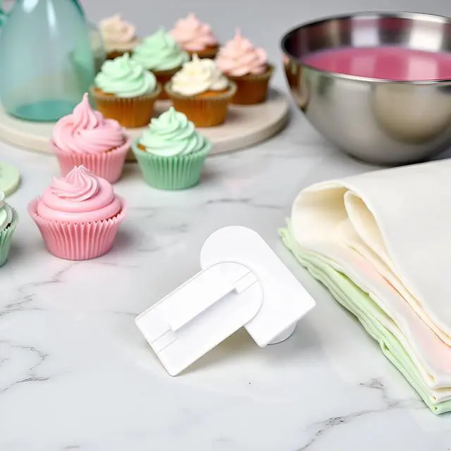 Alt view image 3 of 7 - 2 Pcs White Plastic Fondant Icing Smoother Polisher Icing Scraper Paddle Tool for Cake Decoration Sculpting and Modeling Tools for Cake Decoration, Scraper Paddle Tool for Cake Decoration
