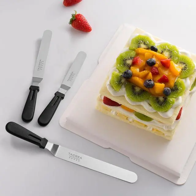 Alt view image 5 of 6 - TACGEA Icing Spatula, Angled Offset Cake Spatula with 6", 8", 10" Stainless Steel Blade Set of 3