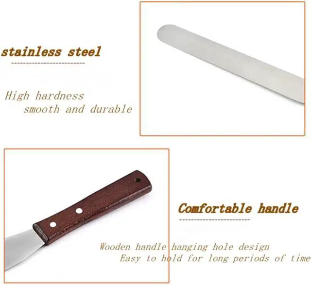 Alt view image 4 of 6 - 2-Pack 6" Stainless Steel Cake Spatula, Cake Decorating Spatula with Wooden Handle for Spreading Cheese, Cheese
