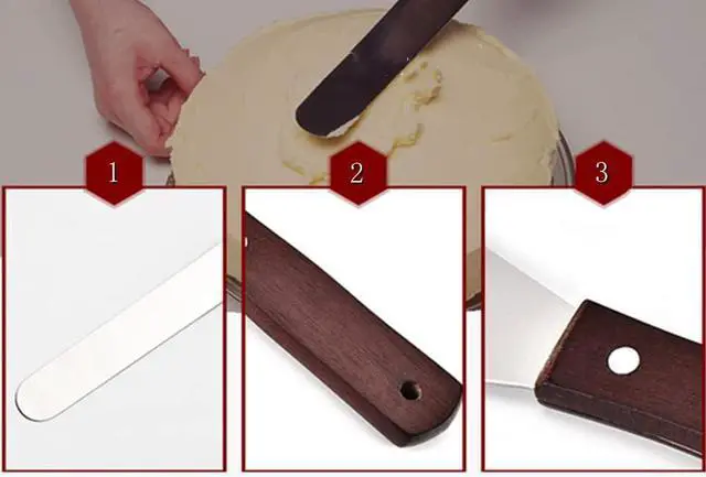 Alt view image 6 of 6 - 2-Pack 6" Stainless Steel Cake Spatula, Cake Decorating Spatula with Wooden Handle for Spreading Cheese, Cheese