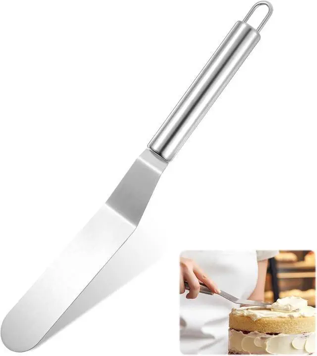 Main image of 6" Offset Spatula, Stainless Steel Icing Spatula Angled Cake Spatulas Cake Icing Tools with Sturdy Handle Frosting Spatulas for Cakes Decorating, Baking, Pastry