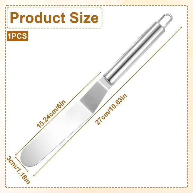 Alt view image 2 of 7 - 6" Offset Spatula, Stainless Steel Icing Spatula Angled Cake Spatulas Cake Icing Tools with Sturdy Handle Frosting Spatulas for Cakes Decorating, Baking, Pastry