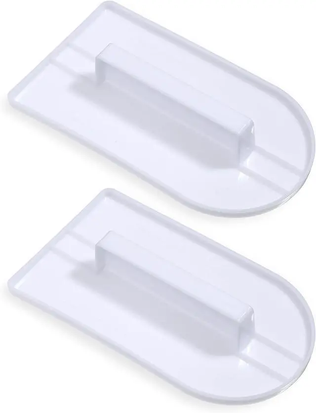 Main image of 2Pcs Fondant Smoothing, 14.5 x 8 cm/5.7" x 3.1" Fondant Tools Plastic Cake Decorating Smoother & Polisher Cake Decorating Tools Cake Leveler for Smoothing Icing Decoration Sugar Craft (White)