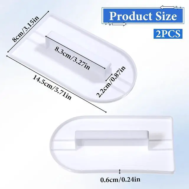 Alt view image 2 of 7 - 2Pcs Fondant Smoothing, 14.5 x 8 cm/5.7" x 3.1" Fondant Tools Plastic Cake Decorating Smoother & Polisher Cake Decorating Tools Cake Leveler for Smoothing Icing Decoration Sugar Craft (White)
