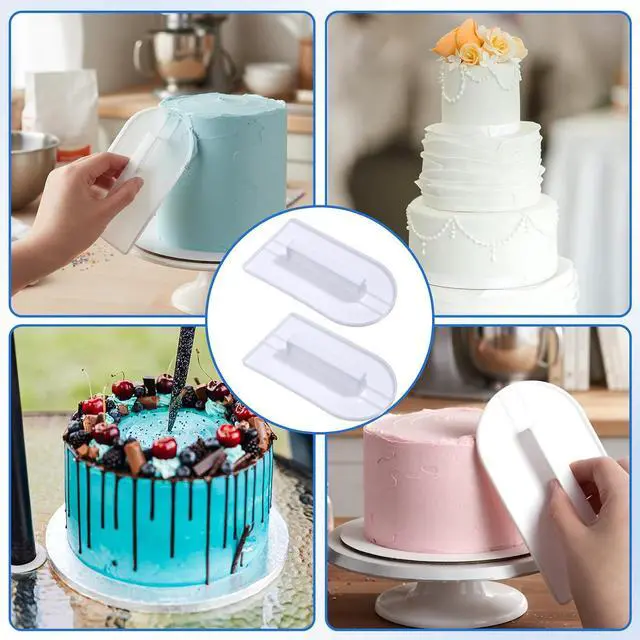 Alt view image 4 of 7 - 2Pcs Fondant Smoothing, 14.5 x 8 cm/5.7" x 3.1" Fondant Tools Plastic Cake Decorating Smoother & Polisher Cake Decorating Tools Cake Leveler for Smoothing Icing Decoration Sugar Craft (White)