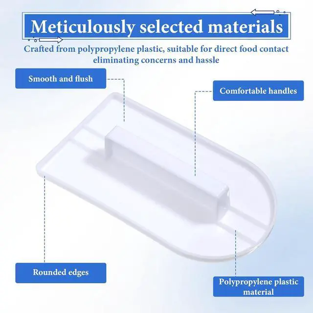 Alt view image 5 of 7 - 2Pcs Fondant Smoothing, 14.5 x 8 cm/5.7" x 3.1" Fondant Tools Plastic Cake Decorating Smoother & Polisher Cake Decorating Tools Cake Leveler for Smoothing Icing Decoration Sugar Craft (White)