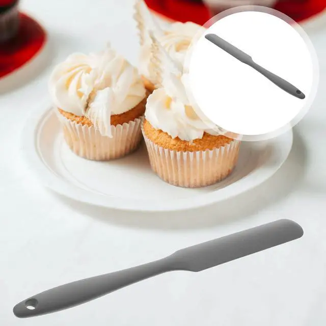 Alt view image 7 of 7 - Kichvoe Sourdough Spatula, 9.4" Long Silicone Jar Scraper Grey