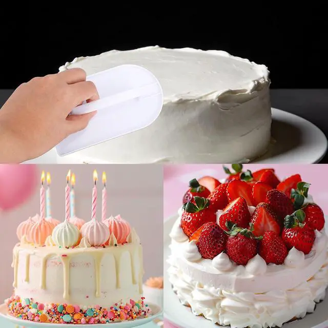 Alt view image 3 of 7 - 2pcs Fondant Smoother Tool, Professional Cake Scraper Smoother Plastic Icing Smoothing Paddle for Cake Decorating Sculpting Baking & Sugar Craft (White)