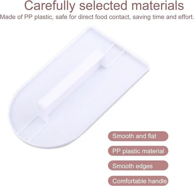 Alt view image 4 of 7 - 2pcs Fondant Smoother Tool, Professional Cake Scraper Smoother Plastic Icing Smoothing Paddle for Cake Decorating Sculpting Baking & Sugar Craft (White)