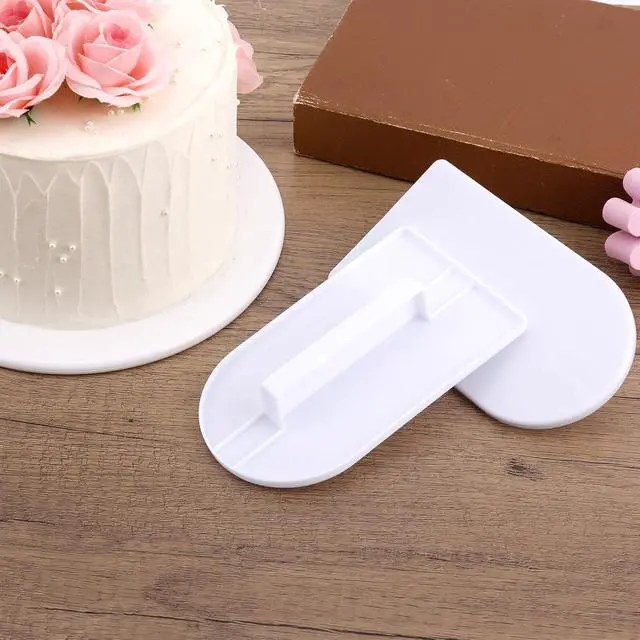 Alt view image 6 of 7 - 2pcs Fondant Smoother Tool, Professional Cake Scraper Smoother Plastic Icing Smoothing Paddle for Cake Decorating Sculpting Baking & Sugar Craft (White)