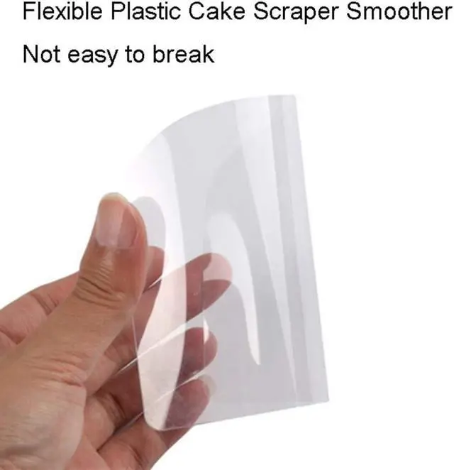 Alt view image 2 of 7 - 5 Pieces Flexible Plastic Cake Scraper Smoother Transparent Cream Scraper Spatula Cake Smoother Icing Smoother Pastry Spatula Scraper for DIY Kitchen Bakery Baking Cake Decorating Supplies
