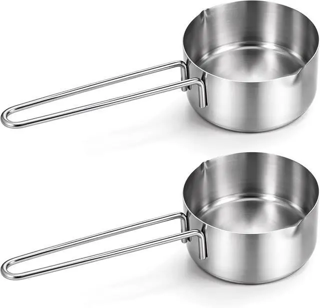 Main image of 2 Pcs 1/4 Cup Measuring Cup, 60 ml Stainless Steel Measuring Cups Metal Measure Spoon 2 Oz Coffee Kitchen Measure Cups for Baking and Cooking, Dishwasher Safe