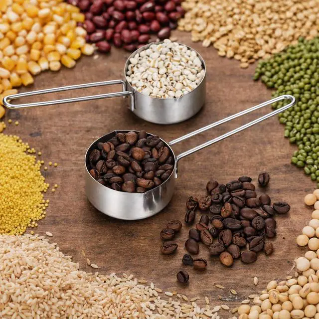 Alt view image 6 of 7 - 2 Pcs 1/4 Cup Measuring Cup, 60 ml Stainless Steel Measuring Cups Metal Measure Spoon 2 Oz Coffee Kitchen Measure Cups for Baking and Cooking, Dishwasher Safe
