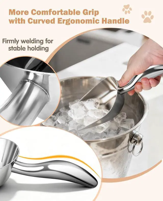 Alt view image 4 of 7 - Stainless Steel Cat-Dog Food-Scoop Measuring 1-Cup, Pet Food Scoop with Measuring Lines For Dogs, Cats, And Kitchen Use, Dishwasher Safe