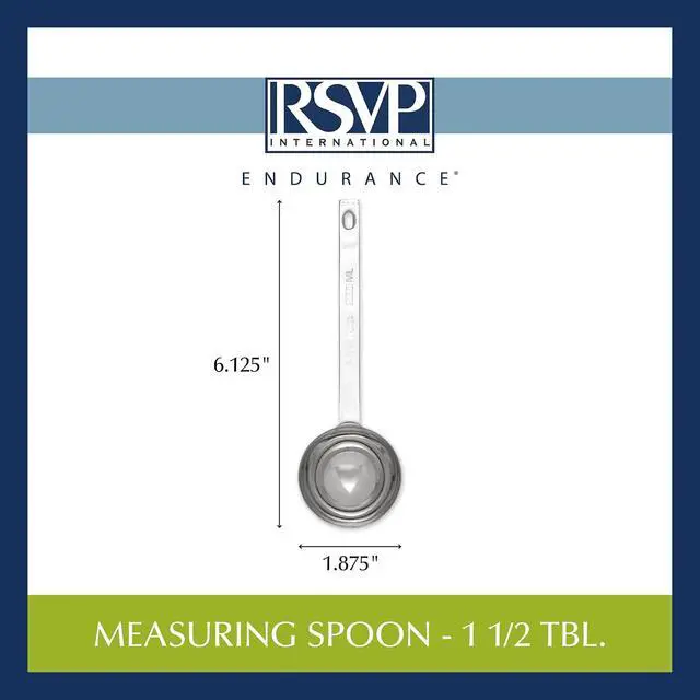 Alt view image 7 of 7 - RSVP International Endurance Kitchen Collection Open Stock Measuring Spoon, Stainless Steel, Dishwasher Safe, 1.5-Tablespoon