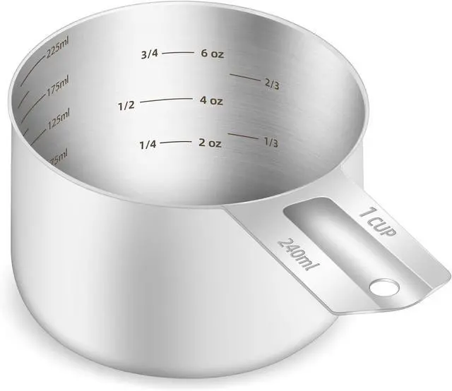 Main image of 1PCS 1Cup (240ml, 8oz) Measuring Cup, Etched Inner Scale Measure Scoop