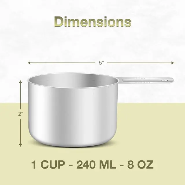 Alt view image 2 of 7 - 1PCS 1Cup (240ml, 8oz) Measuring Cup, Etched Inner Scale Measure Scoop