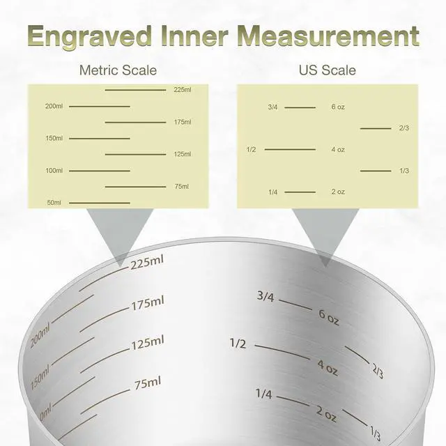 Alt view image 3 of 7 - 1PCS 1Cup (240ml, 8oz) Measuring Cup, Etched Inner Scale Measure Scoop