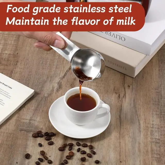Alt view image 4 of 7 - 2PCS 1/4 Cup Scoop Measuring Cup (60ml, 2oz) Stainless Steel Coffee Measuring Scoops for Flour Rice Dog Food Wet and Dry Ingredients, Dishwasher Safe