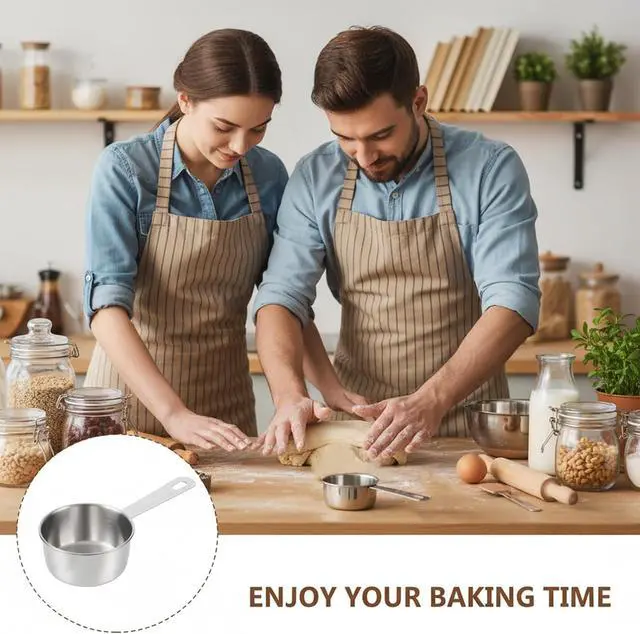 Alt view image 6 of 7 - 4 Pcs 1/3 Cup Measuring Cup, 1/3Cup Scoop Stainless Steel Coffee Food Scoop for Liquid, Kitchen Wet and Dry Ingredients, Baking