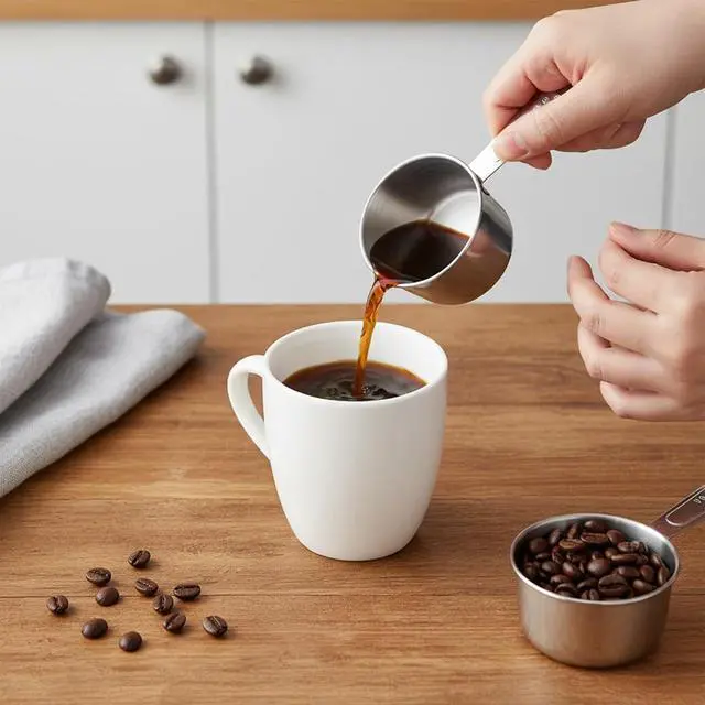 Alt view image 7 of 7 - 4 Pcs 1/3 Cup Measuring Cup, 1/3Cup Scoop Stainless Steel Coffee Food Scoop for Liquid, Kitchen Wet and Dry Ingredients, Baking