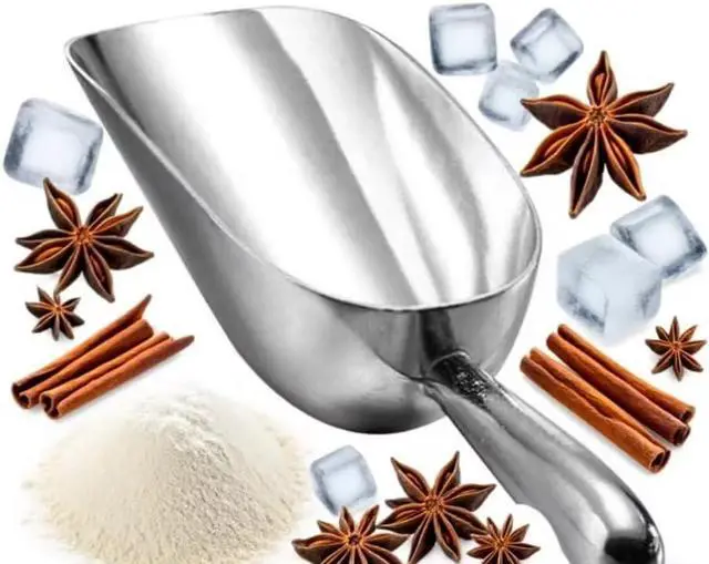 Alt view image 2 of 2 - HORNO Pack of 2 Silver Cast Aluminum Shovel Scoops12oz