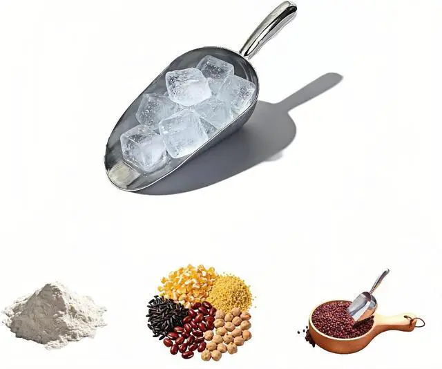 Main image of Heavy Duty Cast Aluminum Ice Scoop with Ergonomic S-Curve Handle, Food Grade Rust-Resistant Kitchen Utility Scoop for Ice, Coffee, Popcorn, Flour, Sugar, Commercial Grade (S(5oz))