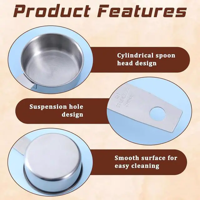 Alt view image 2 of 7 - 4 Pcs 1/4 Cup Measuring Cup, 60 ml Stainless Steel Measuring Cups Inner Scale Metal Liquid Measure Scoop 2 oz Cups for Coffee, Cooking, Baking, Kitchen Wet and Dry Ingredients, Dishwasher Safe