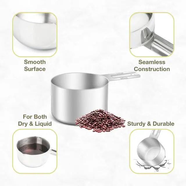 Alt view image 5 of 7 - 1PCS 1Cup (240ml, 8oz) Measuring Cup, Etched Inner Scale Measure Scoop