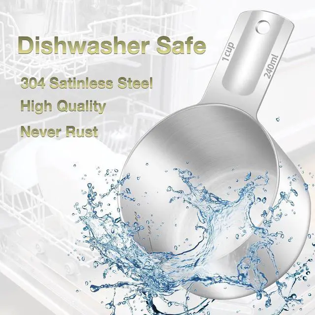 Alt view image 6 of 7 - 1PCS 1Cup (240ml, 8oz) Measuring Cup, Etched Inner Scale Measure Scoop