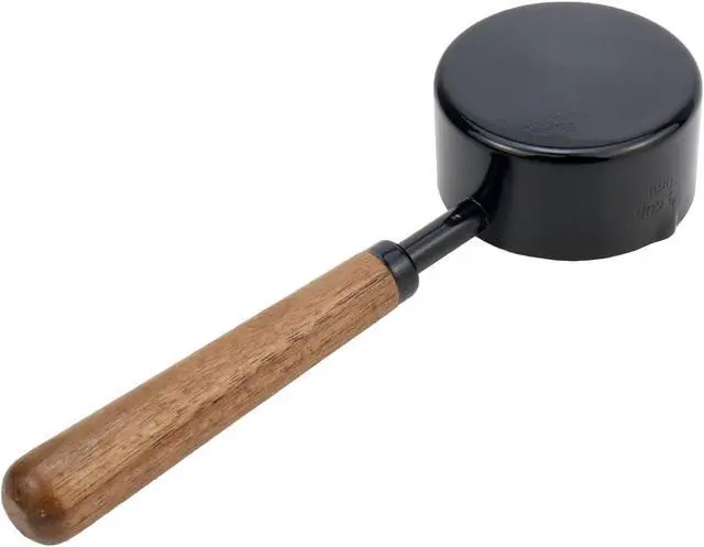Alt view image 2 of 6 - 1/3 Cup Stainless Steel Measuring Cup with Wood Handle, 80ml, Black