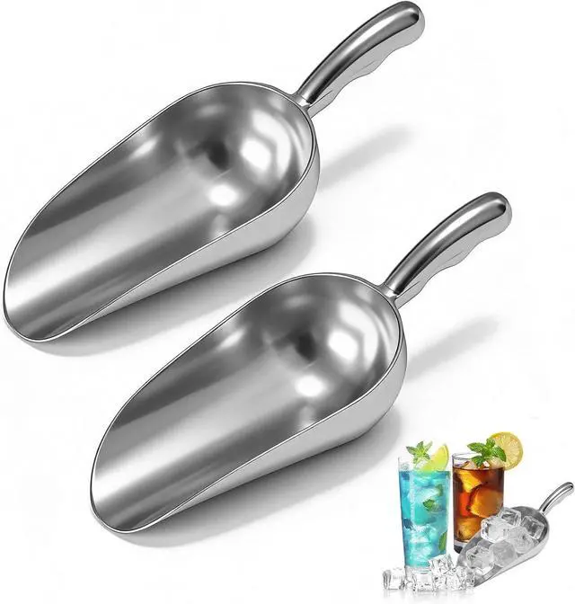 Main image of Pack of 2 Cast Aluminum Scoops,12 Oz. (Ounce) Dry Goods Scoop for Feed