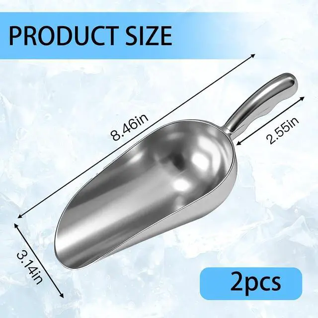 Alt view image 2 of 7 - Pack of 2 Cast Aluminum Scoops,12 Oz. (Ounce) Dry Goods Scoop for Feed