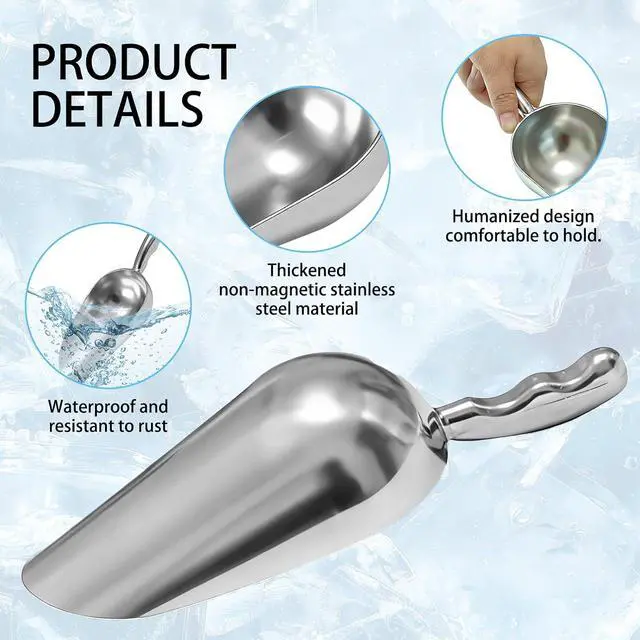 Alt view image 3 of 7 - Pack of 2 Cast Aluminum Scoops,12 Oz. (Ounce) Dry Goods Scoop for Feed