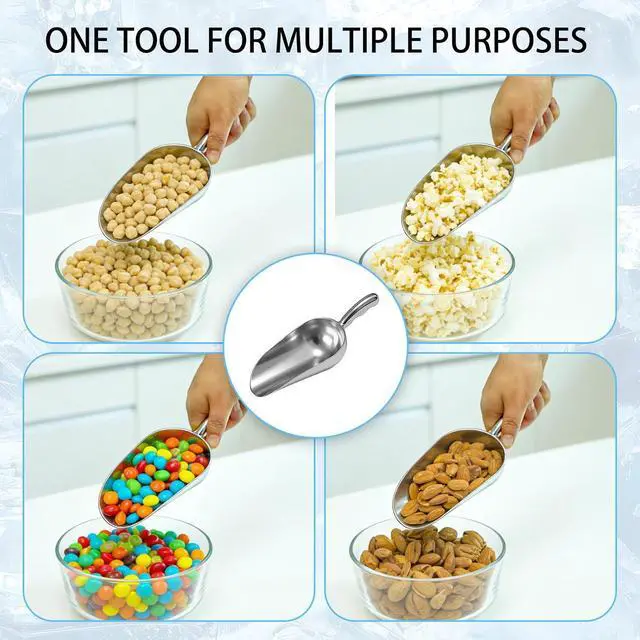 Alt view image 4 of 7 - Pack of 2 Cast Aluminum Scoops,12 Oz. (Ounce) Dry Goods Scoop for Feed