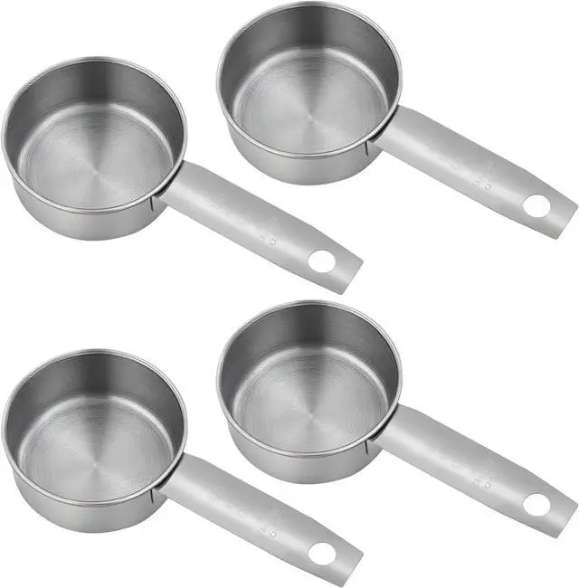Main image of 4 Pcs 1/4 Cup Scoop, Stainless Steel 2 oz Measuring Cup