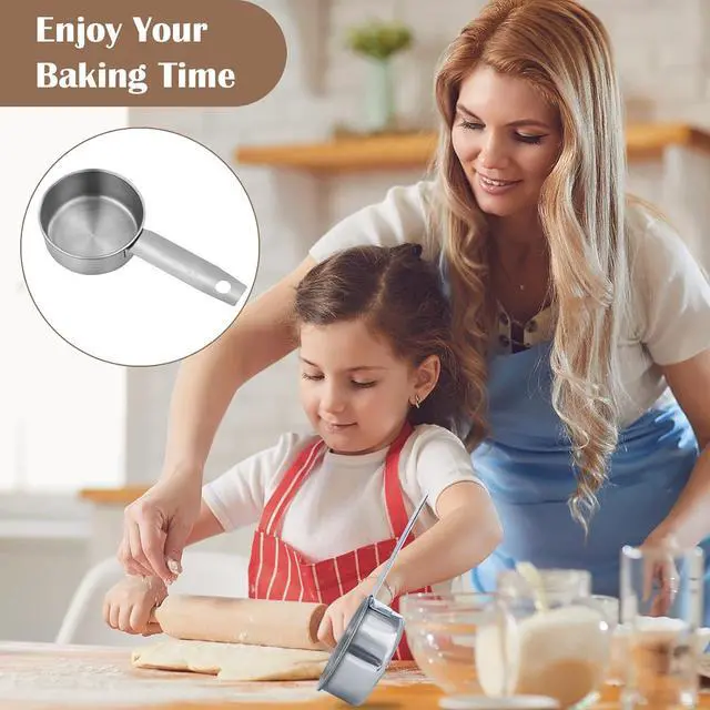 Alt view image 7 of 7 - 4 Pcs 1/4 Cup Scoop, Stainless Steel 2 oz Measuring Cup