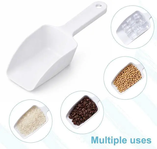 Alt view image 6 of 7 - Plastic Ice Scoop Small Ice Scoop for Freezer Kitchen Scoops for Popcorn Coffee Beans Flour
