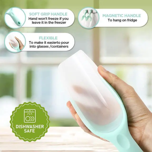 Alt view image 3 of 7 - Spring Chef Magnetic Ice Scoop for Freezer, BPA-Free Food Scooper, Mint