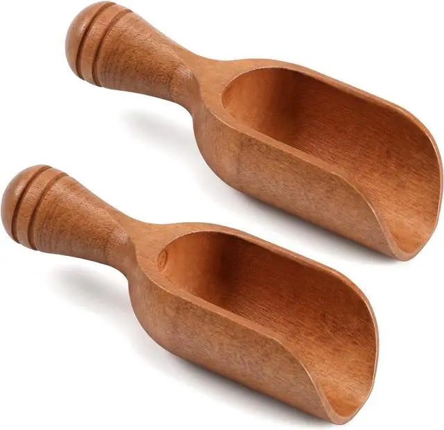 Main image of 2 Pcs Wood Scoops for Canisters, Acacia Wood Scoops for Jars(4.6 Inch)