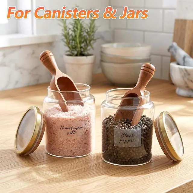 Alt view image 5 of 7 - 2 Pcs Wood Scoops for Canisters, Acacia Wood Scoops for Jars(4.6 Inch)