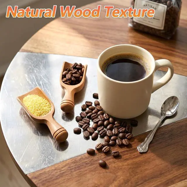 Alt view image 7 of 7 - 2 Pcs Wood Scoops for Canisters, Acacia Wood Scoops for Jars(4.6 Inch)
