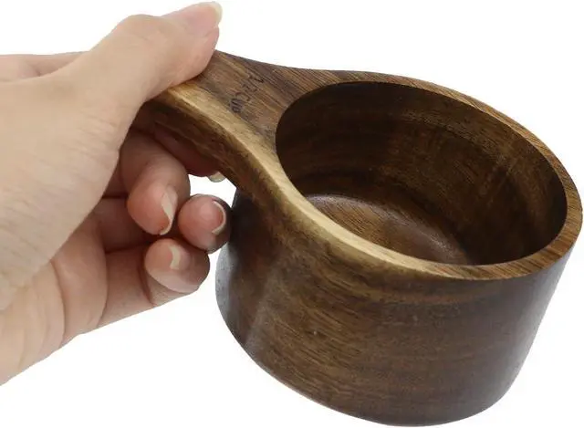 Alt view image 5 of 5 - 1PCS 1/2 Wooden Measuring Cup 1/2 Cup Wood Kitchen Measuring Spoon