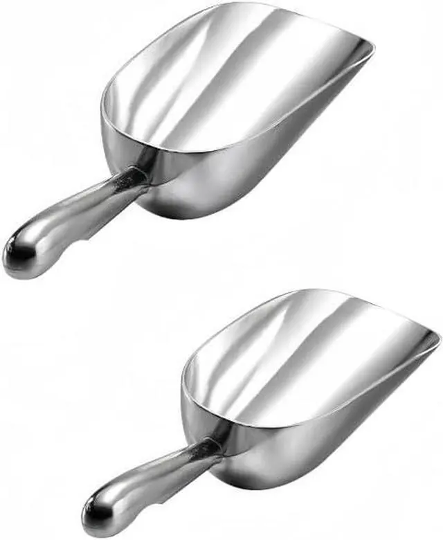 Main image of HORNO Pack of 2 Silver Cast Aluminum Shovel Scoops12oz