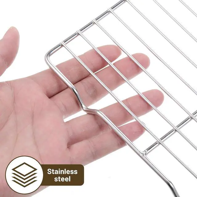 Alt view image 3 of 7 - Wire Rack for Baking Sheet, Stainless Steel Cooling Rack with Legs Grilling Cooking Racks Heavy Duty Wire Grate Oven Roasting Racks Rectangle Cooling Racker for Baking Roasting Grilling (8.5"X5.3")