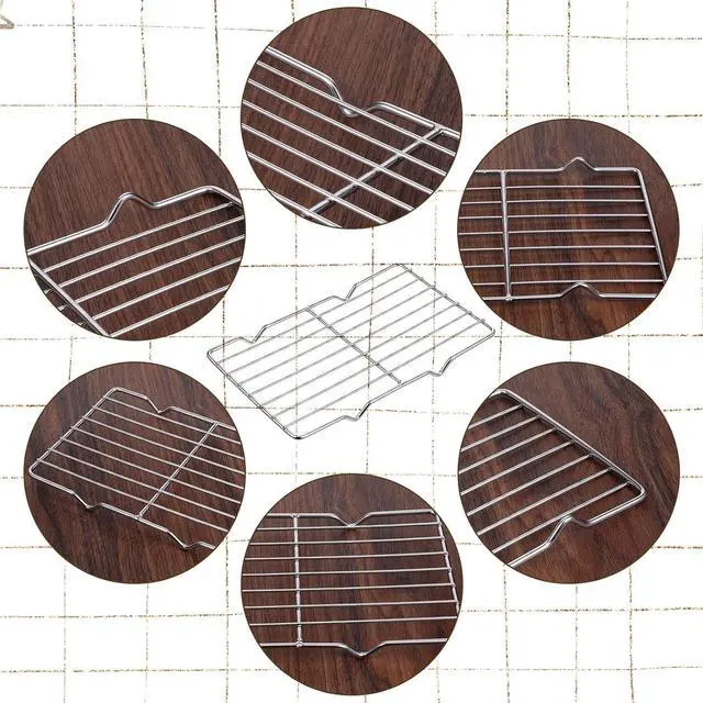 Alt view image 5 of 7 - Wire Rack for Baking Sheet, Stainless Steel Cooling Rack with Legs Grilling Cooking Racks Heavy Duty Wire Grate Oven Roasting Racks Rectangle Cooling Racker for Baking Roasting Grilling (8.5"X5.3")