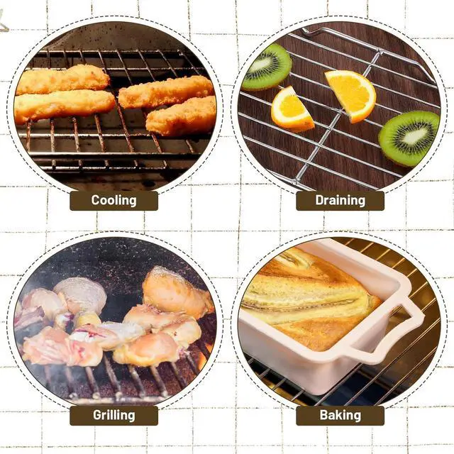 Alt view image 6 of 7 - Wire Rack for Baking Sheet, Stainless Steel Cooling Rack with Legs Grilling Cooking Racks Heavy Duty Wire Grate Oven Roasting Racks Rectangle Cooling Racker for Baking Roasting Grilling (8.5"X5.3")