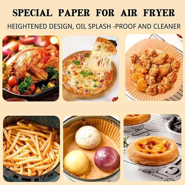 Alt view image 6 of 7 - Air Fryer Paper Liners, 100PCS Non-stick Disposable Parchment Sheets for Baking, Food Grade Liner for Baking Roasting Microwave (7.9inch-Round)