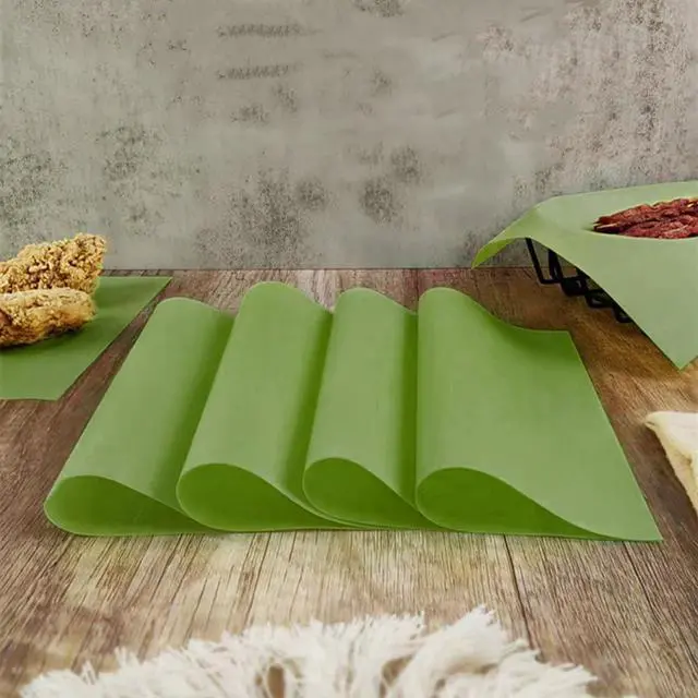 Alt view image 3 of 4 - 100Pcs Wax Paper Sheets for Food, Basket Liners, Greaseproof Deli Wrapping Sheets, Grass Green (8.7 * 8.7 In)